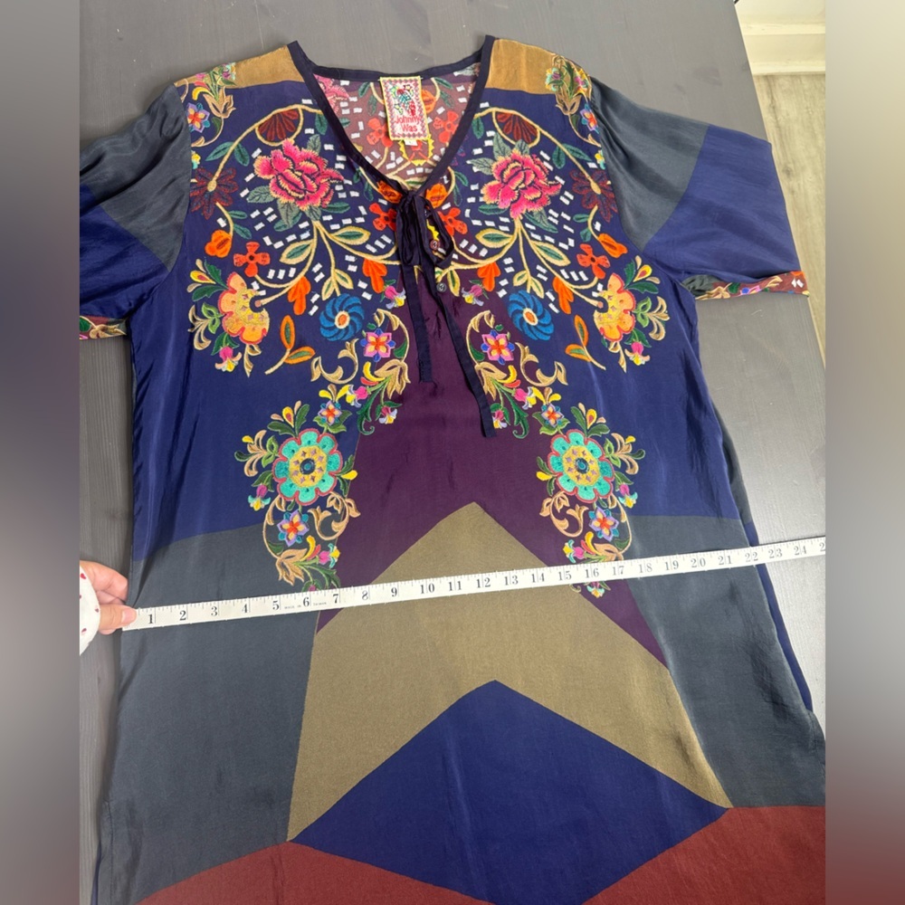 JOHNNY WAS Ludios Tie Front Tunic Top - Picture 7 of 8